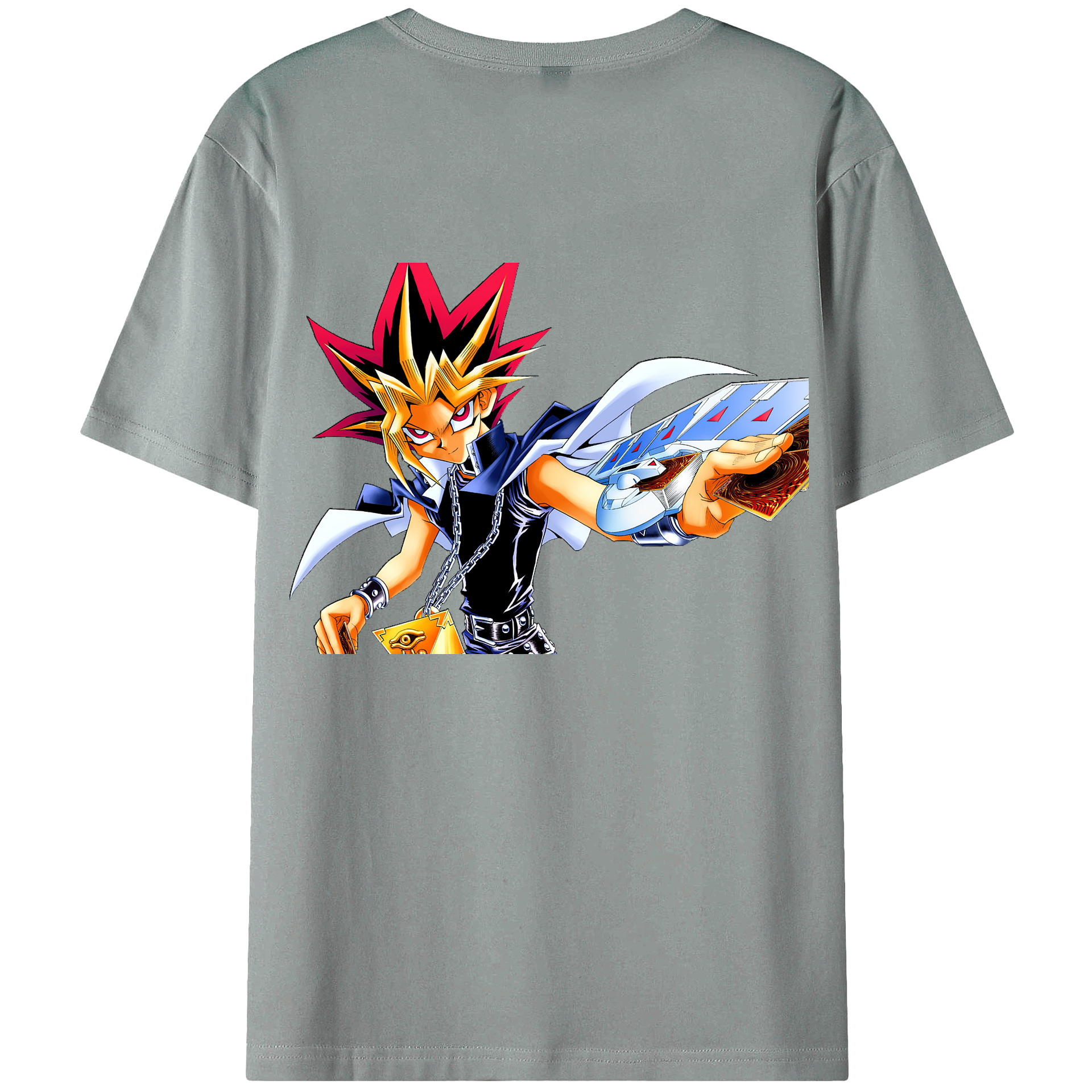 （画像用） 遊☆戯☆王 Yu-Gi-Oh! 綿100％ メンズ半袖Tシャツ（バックプリント） 通気性